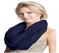 CJ Apparel Navy Blue Dark Blue Nepalese Mobius Infinity Scarf Snood Cowl Circular Tube Eternity Shawl Pashmina Hand Made in Nepal New