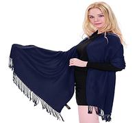 CJ Apparel Navy Blue Solid Colour Design Nepalese Shawl Scarf Wrap Stole Throw Head Wrap Face Cover Pashmina NEW
