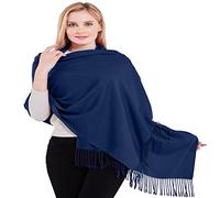 CJ Apparel Navy Blue Thick Solid Colour Design Cotton Blend Shawl Scarf Wrap Stole Throw Head Wrap Pashmina
