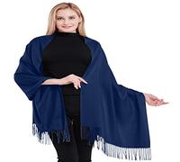 CJ Apparel Navy Blue Thick Solid Colour Design Cotton Blend Shawl Seconds Scarf Wrap Stole Throw Head Wrap Face Cover Pashmina NEW