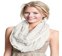 CJ Apparel Off White Cream Nepalese Mobius Infinity Scarf Seconds Snood Cowl Circular Tube Round Shawl Pashmina