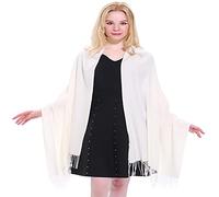 CJ Apparel Off White Thick Solid Colour Design Cotton Blend Shawl Scarf Wrap Stole Throw Head Wrap Pashmina