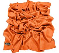 CJ Apparel Orange Solid Colour Fringe Design Nepalese Shawl Scarf Wrap Stole Throw Head Wrap Pashmina Hand Made in Nepal New