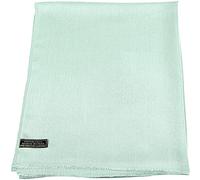 CJ Apparel Pale Cyan Celeste Sky Blue Baby Green Solid Colour Fringe Design Nepalese Shawl Seconds Scarf Wrap Stole Throw Head Wrap Pashmina Hand Made in Nepal New