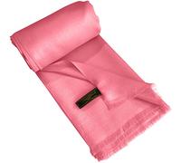 CJ Apparel Pink Rose Pink Coral Pink Solid Colour Fringe Design Nepalese Shawl Seconds Scarf Wrap Stole Throw Head Wrap Pashmina Hand Made in Nepal NEW