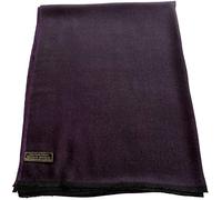 CJ Apparel Purple & Black Solid Colour Fringe Design Nepalese Shawl Seconds Scarf Wrap Stole Throw Head Wrap Pashmina Hand Made in Nepal New