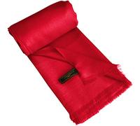 CJ Apparel Red Solid Colour Fringe Design Nepalese Shawl Seconds Scarf Stole Throw Head Wrap Pashmina Hand Made in Nepal New