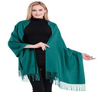 CJ Apparel Teal Green Jade Green 100% Cashmere Shawl Pashmina Scarf Wrap Stole Hand Made in Nepal New