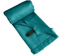 CJ Apparel Teal Green Jade Green Solid Colour Fringe Design Nepalese Shawl Seconds Scarf Wrap Stole Throw Head Wrap Pashmina Hand Made in Nepal NEW