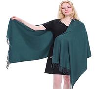 CJ Apparel Teal Green Jade Green Thick Solid Colour Design Cotton Blend Shawl Scarf Wrap Stole Throw Head Wrap Pashmina Hand Made in Nepal NEW