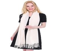CJ Apparel Thick Solid Colour Design Cotton Blend Shawl Scarf Wrap Pashmina Seconds NEW, One Size, Cream Pantone # 4545