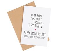 CJ&M IF AT FIRST YOU DON'T SUCCEED Funny Mother's day card, Funny card for mum, Card for mom, Mothers day card, Funny card, card for her, funny sibling card, second born child,Mother's Day Card From