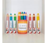 CJ&M Sticker Set - 24 Duplo Banderoles Colouring Pencils for School, School Child Start Gift, Personal Gifts, DIY Gifts, Last Minute Gift