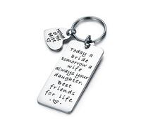 CJ&M Wedding Gift Keyring - Mother of The Bride Keyring - Today a Bride, Tomorrow a Wife, Always Your Daughter. Best Friends for Life