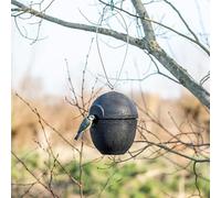 CJ Wildlife Bird Box for Gardens - Bird Nesting Box - 32mm Entrance Hole for Great Tits, Nuthatches & Tree Sparrows - Woodstone Black FSC® Woodstone Concrete