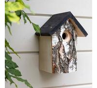 CJ Wildlife Bird Box for Gardens - Bird Nesting Box for Tits and Nuthatch - Birch Wood with Natural Bark - All Year Round Shelter and Nesting Site