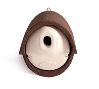 CJ Wildlife Bird Box For Gardens - Bird Nesting Box - WoodStone Brown Wood And Concrete Mix - Predator-Proof For Great Tits, Nuthatches & Tree Sparrows