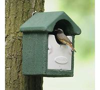 CJ Wildlife Bird Box for Gardens - Bird Nesting Box WoodStone® Wood Fibre Concrete - Open Nest Box for Robins Wrens Song Thrushes - Green, FSC® Wood, 4kg
