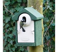 CJ Wildlife Bird Box for Gardens - WoodStone Green Bird Nesting Box - Predator-Proof Concrete and Wood Fibre - For Great Tits, Nuthatches & Tree Sparrows - 32mm Hole