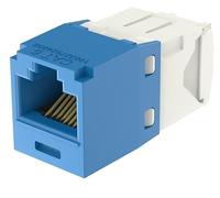 CJ688TGBU Category 6 TX6 Plus Mini-Com UTP Jack Module, Blue, TG Style, Toolless, RJ45 Ethernet High Performance Network Module, T568A/T568B Wiring