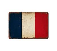 CJANY Tin Metal Country Signs The European Country Flags of France Old Style for Art Sign 08x12inch
