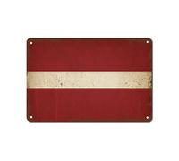 CJANY Tin Metal Country Signs The European Country Flags of Latvia Old Gifts for Vintage Sign 12x16inch
