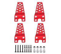 CJAXCG 4Pcs Aluminum Alloy Adjustable Shock Tower Hoops Lift Mount Bracket for Axial SCX10 RC4WD D90 1/10 RC Crawler Car Upgrade Parts(Rosso)