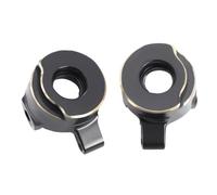 CJAXCG Black Coating Brass Front Axle Steering Knuckles Rear Hubs Weights Diff Cover for RC Crawler AXIAL SCX30 Ford Bronco 4X4 JEEP(Front Steering Knuck)