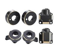 CJAXCG Black Coating Brass Front Axle Steering Knuckles Rear Hubs Weights Diff Cover for RC Crawler AXIAL SCX30 Ford Bronco 4X4 JEEP(F R With Diff Cover)