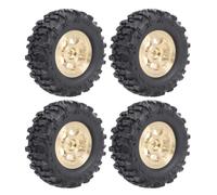 CJAXCG For Axial SCX30 0.7 Inch Brass Wheel Rim with Tire for 1/30 SCX30 Ford Bronco 4X4 and Jeep Wrangler JLU RC Trucks Upgrade Part(Wheel-B With Tire)