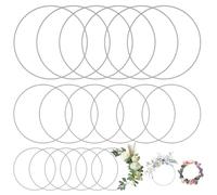 CJBIN Pack of 18 Metal Rings for Crafts, 10 cm 15 cm 20 cm Metal Ring, Dream Catcher Rings, Decorative Metal for Hanging Wire Rings for Crafts, Macrame Ring, Floral Hoop, Wedding Wreath
