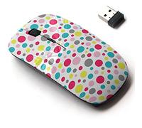 CJCBROES 2.4G Wireless Mouse with Cute Pattern Design for All Laptops and Desktops with Nano Receiver - Polka dot