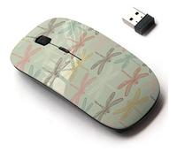 CJCBROES 2.4G Wireless Mouse with Cute Pattern Design for All Laptops and Desktops with Nano Receiver - Dragonflies