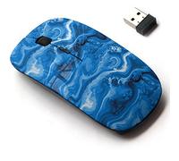 CJCBROES 2.4G Wireless Mouse with Cute Pattern Design for All Laptops and Desktops with Nano Receiver - Agate Surface Cut Mineral
