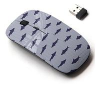 CJCBROES 2.4G Wireless Mouse with Cute Pattern Design for All Laptops and Desktops with Nano Receiver - Sharks Ocean Waves, M-BLKHIM-33237