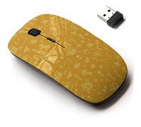 CJCBROES 2.4G Wireless Mouse with Cute Pattern Design for All Laptops and Desktops with Nano Receiver - Bees Honey, M-BLKHIM-25854