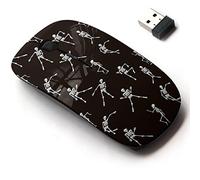 CJCBROES 2.4G Wireless Mouse with Cute Pattern Design for All Laptops and Desktops with Nano Receiver - Dancing Skeletons