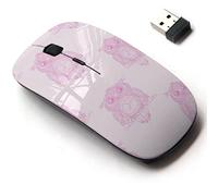 CJCBROES 2.4G Wireless Mouse with Cute Pattern Design for All Laptops and Desktops with Nano Receiver - owl Design Zentangle