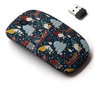 CJCBROES 2.4G Wireless Mouse with Cute Pattern Design for All Laptops and Desktops with Nano Receiver - Gnomes Christmas Night