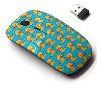 CJCBROES 2.4G Wireless Mouse with Cute Pattern Design for All Laptops and Desktops with Nano Receiver - Rubber Duck Art