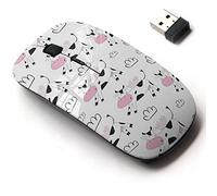 CJCBROES 2.4G Wireless Mouse with Cute Pattern Design for All Laptops and Desktops with Nano Receiver - Print Cute Cow