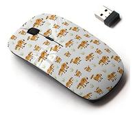 CJCBROES 2.4G Wireless Mouse with Cute Pattern Design for All Laptops and Desktops with Nano Receiver - Quirky Cow