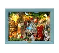 Cjeuxnr DIY Miniature House Kit, Mini Dollhouse Kit, Mini House Building kit,3D Wooden Craft Mini Model Kit,Birthday Gifts Home Decor