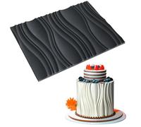 Cjeuxnr Knitting Cake Border Silicone Mold Fondant Impression Mat, Sweater Texture Design Silicone Cake Decorating Supplies for DIY Sugarcraft Paste Cupcake Baking Supplies (Big Wave)