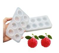 Cjeuxnr Silicone Lychee Shape Cake Mold, 8 Holes, Fruit Pudding Ice Tray, Chocolate Jelly Pastry Mould