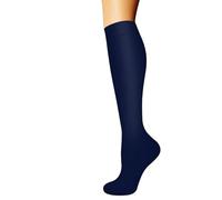 CJFBDFC Compression Socks For Flying Women & Men, 15-20 Mmhg Knee High Cotton Graduated Support Socks, Travel Flight Sock Work, Running, Pregnancy Three Pairs-3 Pairs - Blue-s M