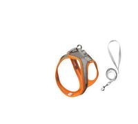 CJFBDFC Dog Harness Small And Leash Set, Step-in Soft Mesh Puppy With Reflective Strips, Lightweight Breathable Pet Vest For Walking Training, Macaron Color Scheme, 1 Pcs-orange Color-m