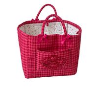 CJFBDFC Quilted Laundry Basket with Handles Red Checkered Storage Large Capacity Foldable Fabric Hamper For Clothes Household Organisation