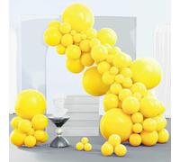 CJFBDFC Red Balloon Arch Kit Balloons 143 Pcs Different Sizes Of 18 12 10 5 Inch Garland For Birthday Graduation Bachelorettecherry Casino Theme Party Decorations-macaron Yellow