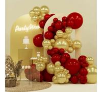 CJFBDFC Red Balloon Arch Kit Balloons 143 Pcs Different Sizes Of 18 12 10 5 Inch Garland For Birthday Graduation Bachelorettecherry Casino Theme Party Decorations-red Gold